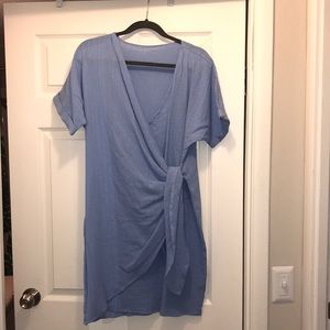 Light blue wrap dress